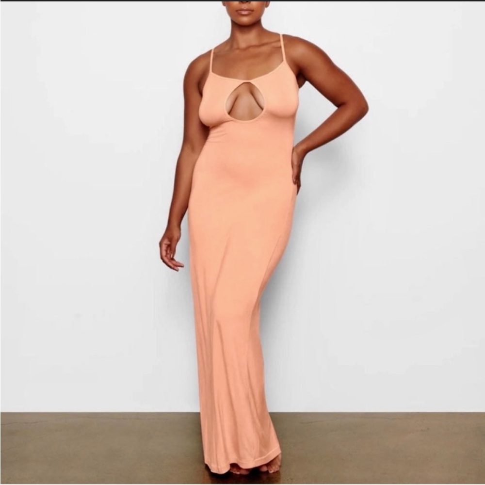 Skims Peach Keyhole Maxi Dress